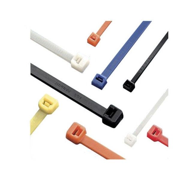 Cable Tie, 6 in L, 1-1/4 in Max Bundle Dia., White, Nylon 6/6, 18 lb Strength, 1000 PK